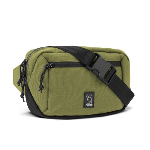 Chrome Ziptop Waistpack.- Olive Branch