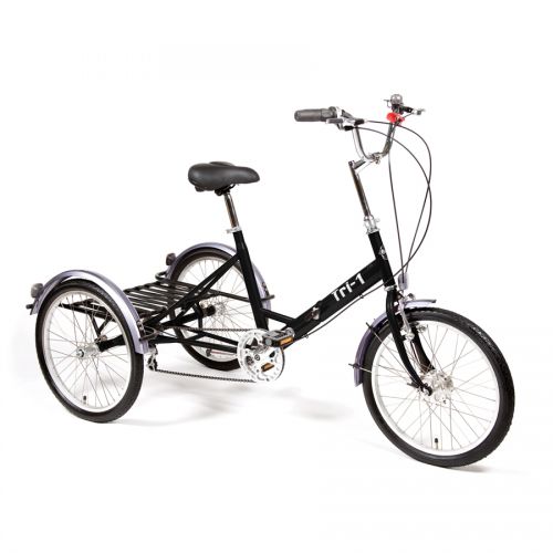 Pashley Tri-1 7-Speed unisex Adult Folding Tricycle in Black.