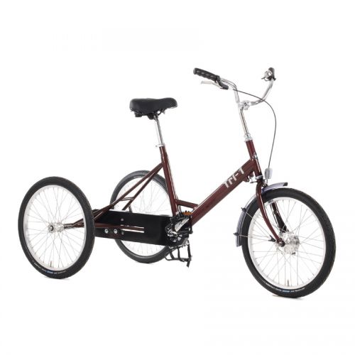 Pashley Tri-1 Fixed-Gear Adult Folding Tricycle - Unisex -Burgundy-15-Inch