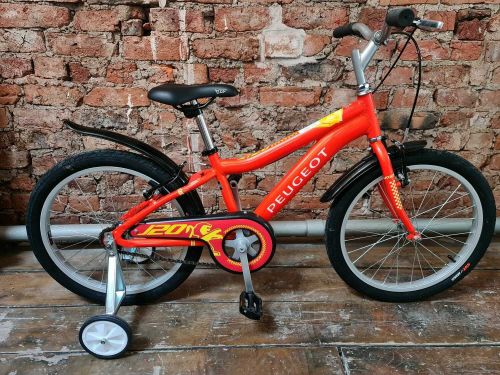Peugeot J20 20" Orange Kids Single Speed Bicycle With Stabilisers 2021