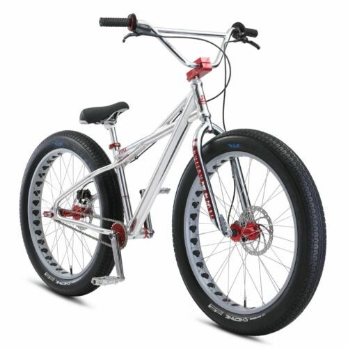 SE Bikes Fat Quad 26" 2022 - BMX Wheelie Bike - Silver High Polish - 26" Wheel